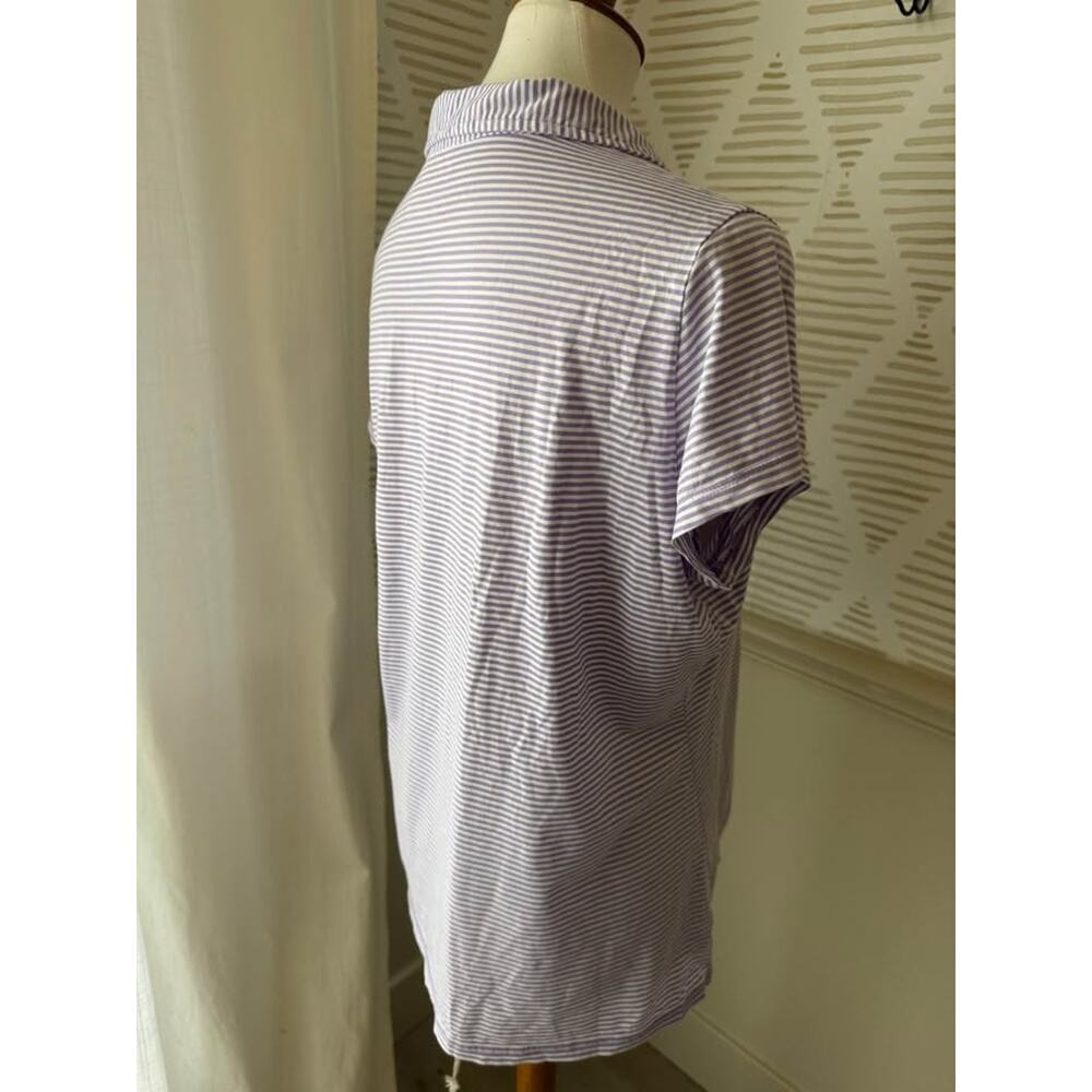 RENWICK Women’s Large Polo Seminole Golf Club 100% PIMA Cotton Purple White $89 - Picture 4 of 7